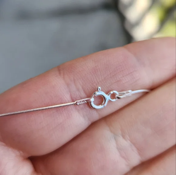 Handmade Sterling Silver 925 White Buffalo 2 Tier Pendant Charm And Snake Chain - Picture 4 of 7